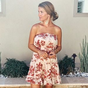 Floral Strapless Dress